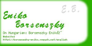 eniko borsenszky business card